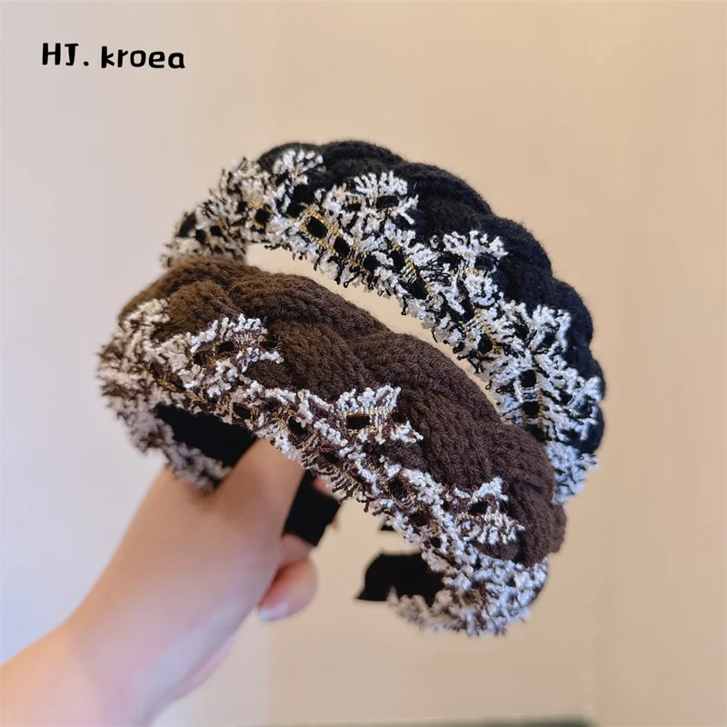 

Braid Knit Hairbands For Women Colorful Headband Autumn and Winter Hair Accessories Hair Band Floar Crown Headbands Head Wrap