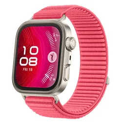Official Nylon Loop Strap - Comfortable and Breathable Band for Smartwatch Accessories (Water red)