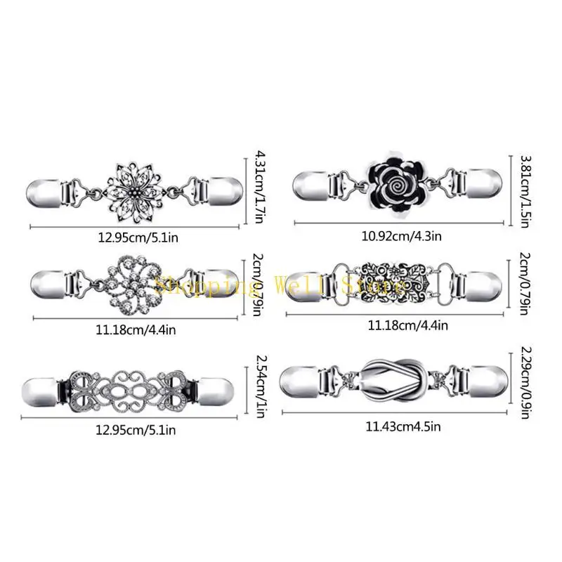 KX4B 빈티지 스웨터 목도리 클립 목도리 스카프 금속 클립 카디건 클립 브로치 카디건 스웨터 안전 핀 여성과 소녀
