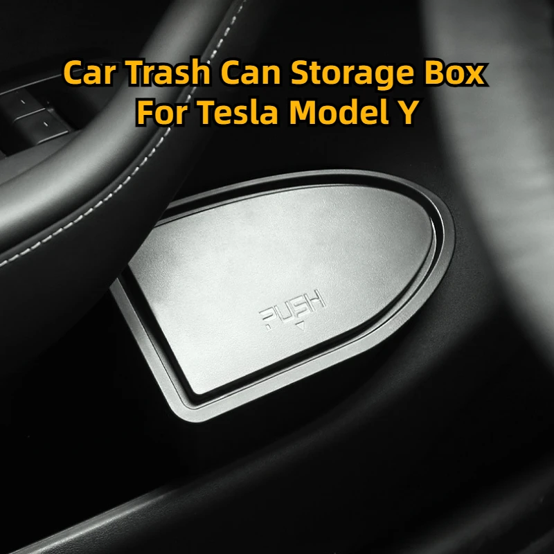 

Door Trash Bin Center Control Rear Storage Box Garbage Can for Tesla Model Y Waste Container Organizer Car Interior Accessories