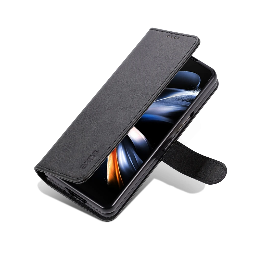 Luxurious Leather Flip Wallet Phone Case with Kickstand and Card Pockets - Anti-Fall Protection