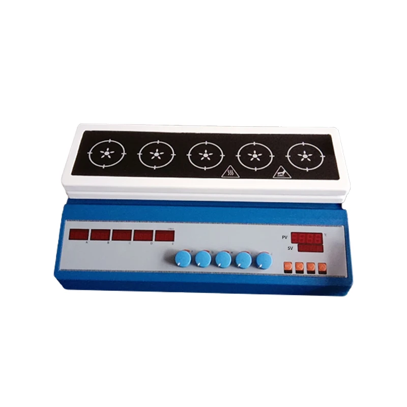 Laboratory Intelligent 5 - point Hotplate Magnetic Stirrer with heat and stir