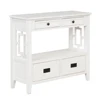 36" Farmhouse Console Table with 4 Drawers & 1 Shelf - Antique White 5