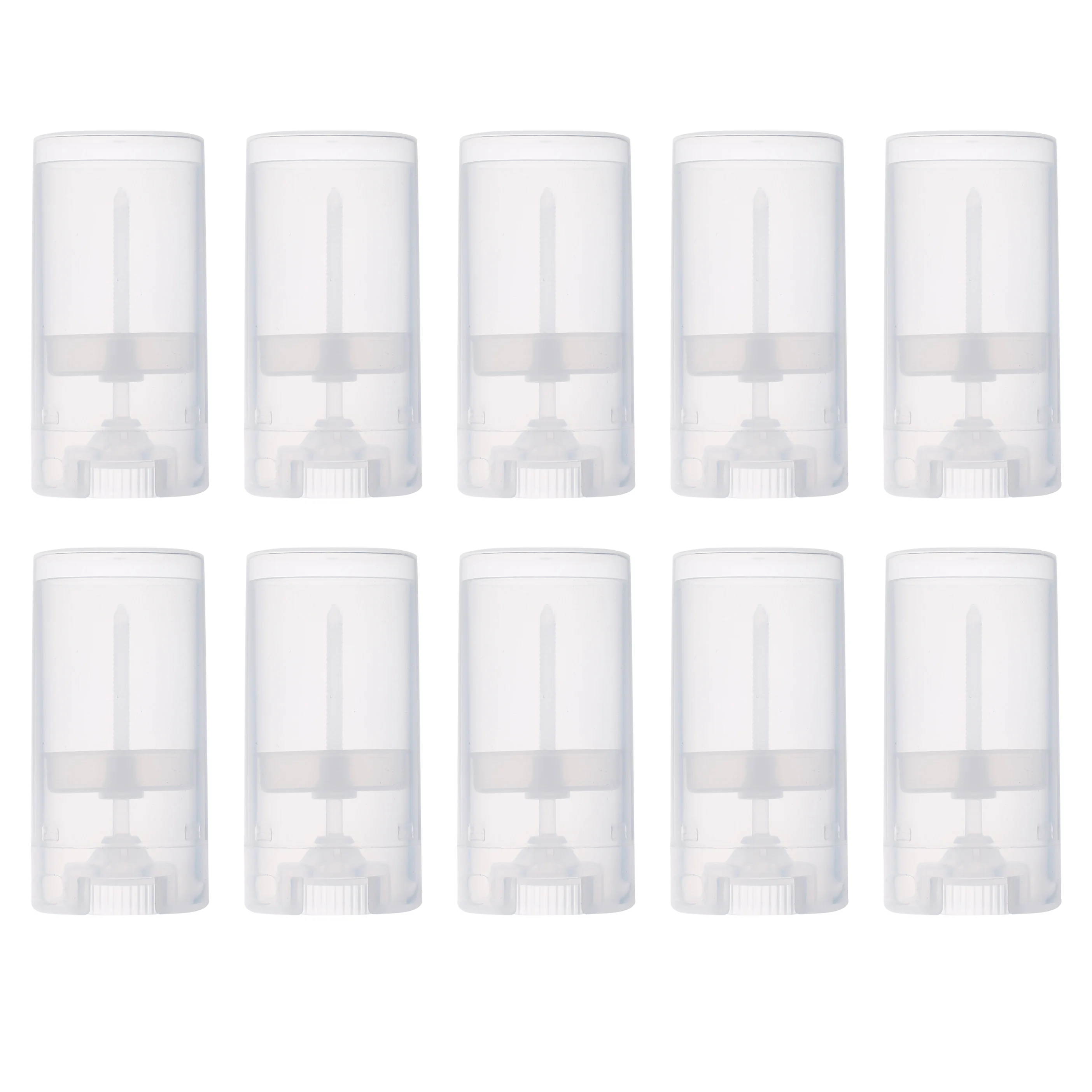 

20/30/50pcs White Black Transparent Empty Oval Flat Lip Balm Tubes Plastic Perfume Deodorant Containers 15ml Lipstick Tubes