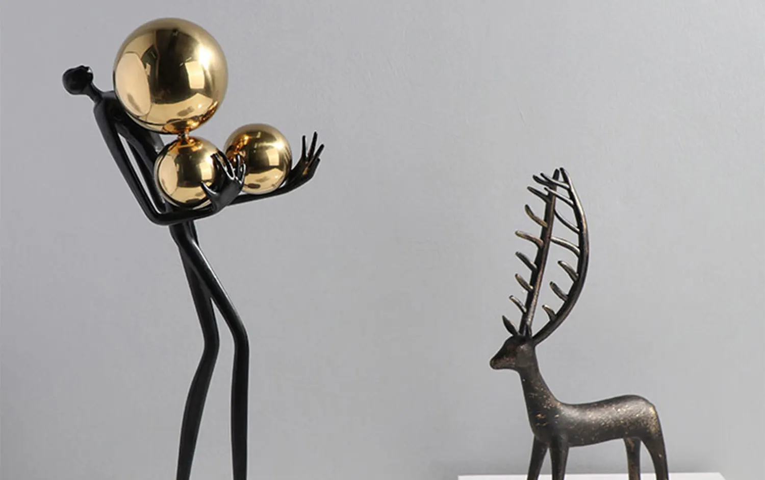 Creativity Figure Statue Modern Abstract Art Metal Iron Art Sculpture Home Decoration Living Room Bedroom Office Desktop Decor