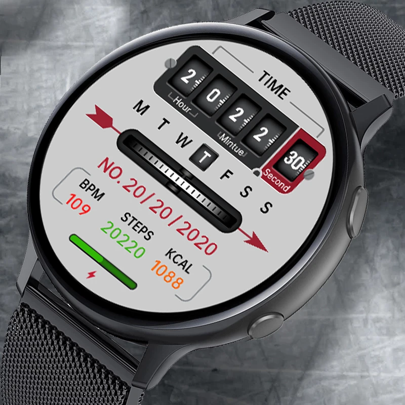 2022 New Electricity meter smartwatch men full screen touch heart rate blood pressure smart watch men women fitness tracker band
