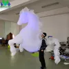 Walking 3m Large White Inflatable Horse Costume With Lights Inflatable Cartoon Mascot Costume For Carnival Parade Performance 3