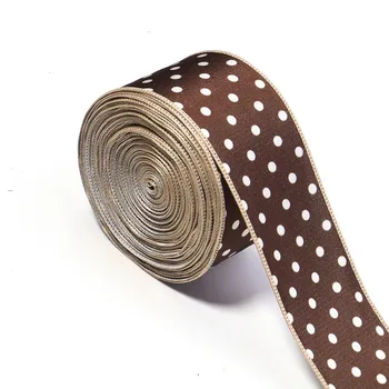 Nastri Decorativi Stampati a Pois, 3 Iarde, Nastri in Poliestere Stampati, Larghezza 40mm, Nastro Decorativo per Confezioni Regalo
