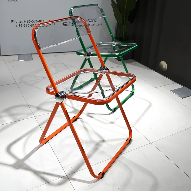 Foldable Plastic Dining Chairs Transparent Nordic Modular Modern Chairs Gamer Cheap Desk Chair Kitchen Balcony Chair Outdoor