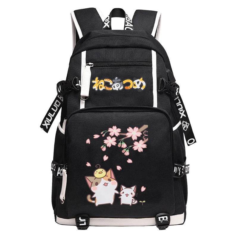 

Women Men Anime Cute Cat Backyard Neko Atsume Backpack Rucksack Mochila Schoolbag Bag For School Boys Girls Student Travel