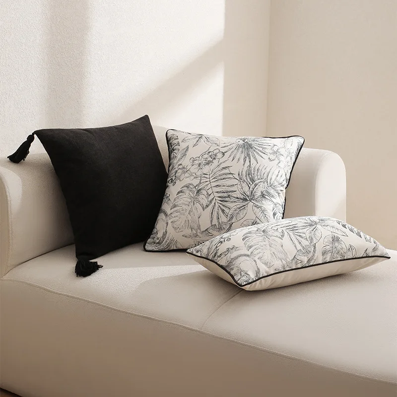 French Light Luxury Retro Sofa pillowcase High-end Living Room Cushion  B&B Bedroom Bedside Soft Bag pillow case without core