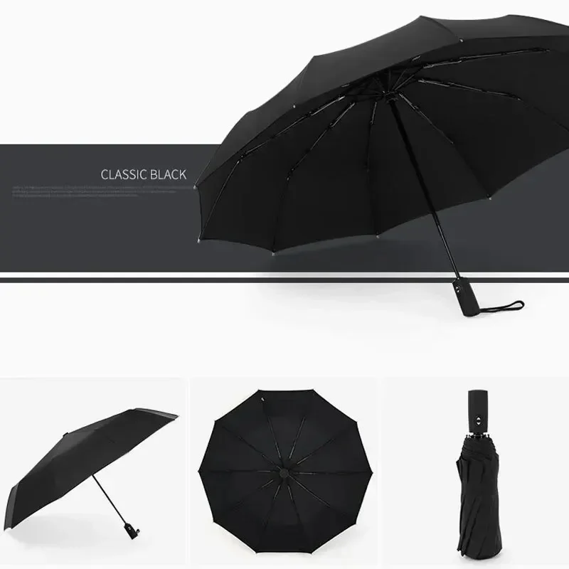 Double-layer Automatic Umbrella Windproof Sun Protection Strong 10 Skeleton Durable and Sturdy Business Casual Folding Umbrella