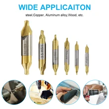 

6pcs 1.0-5.0mm HSS TiN Coated Center Drill Bit Set Metalworking Hole Drill Hole Cutter 60 Degrees Combined Drill Bit Set