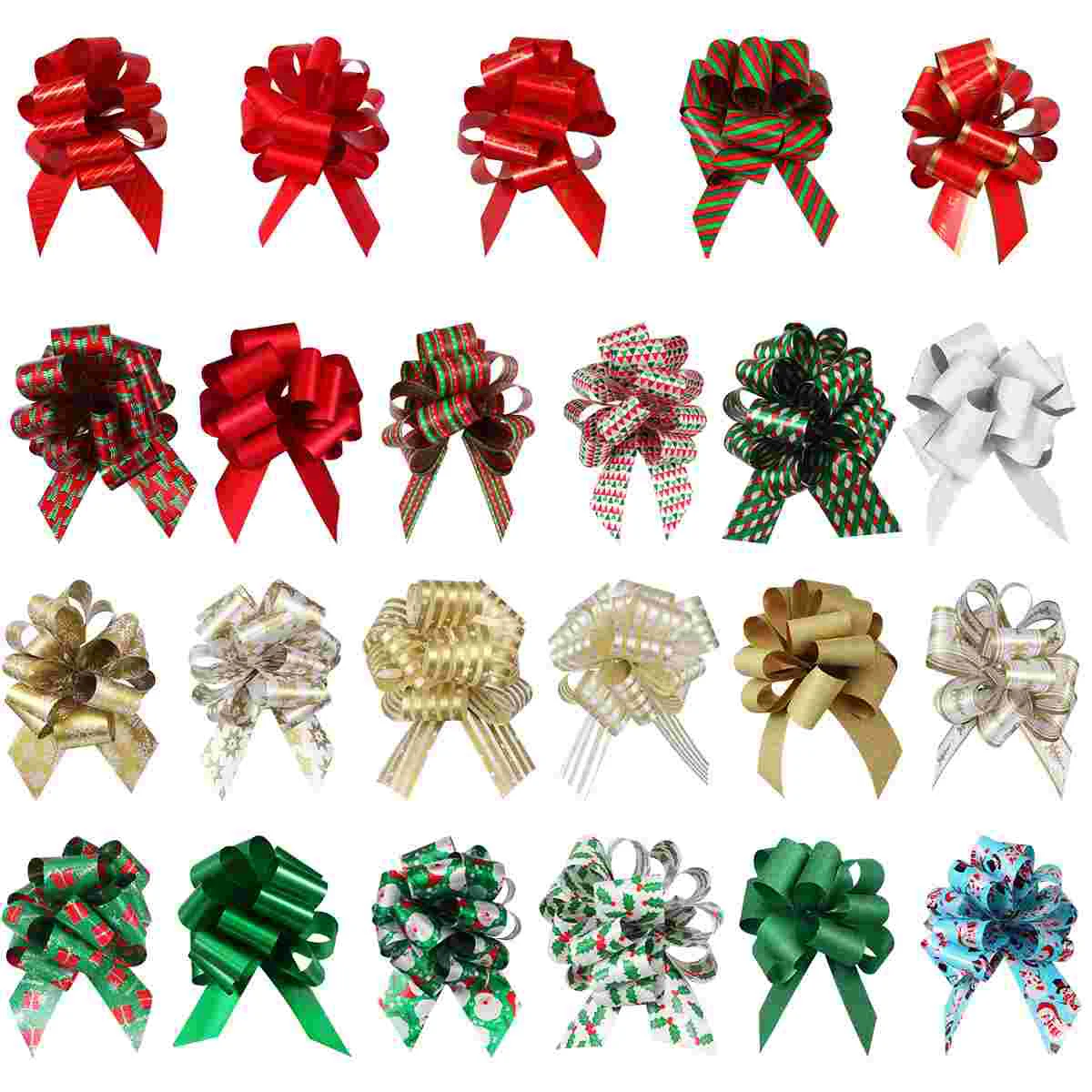 

UNOMOR 24PCS Christmas Gift Bows Pull Bows for Holiday Decoration Christmas Gifts Wrapping Baskets and Bottles Decoration