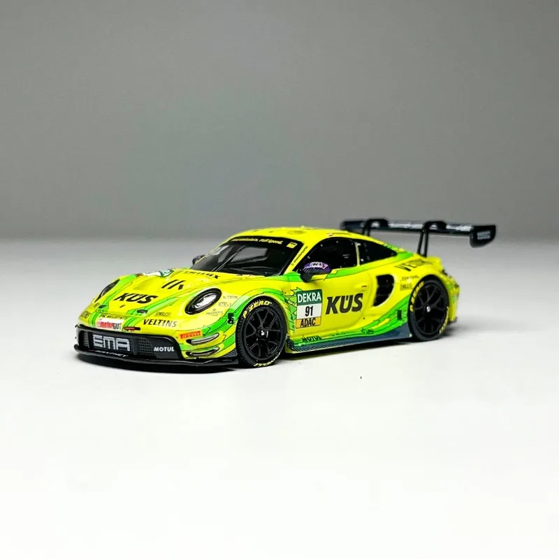 TH 다이캐스트 1/64 스케일 포르쉐 911 GT3 R-DTM 2024 레이싱카 모델 합금 포르쉐 GT3 슈퍼카 모델 선물 장식품