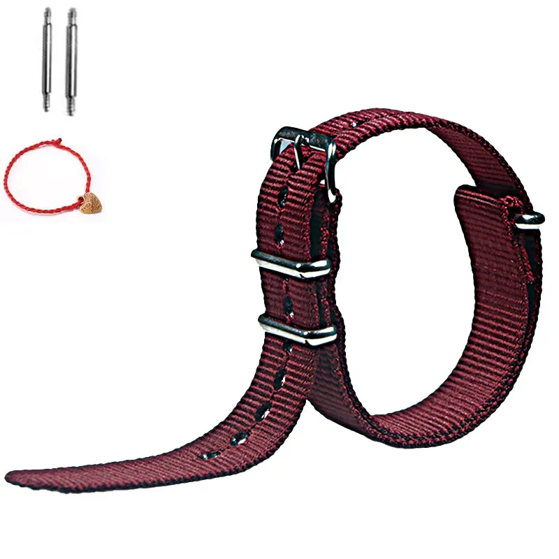 Universal Nylon Canvas Weave Watch Strap - One Piece Loop Wristband