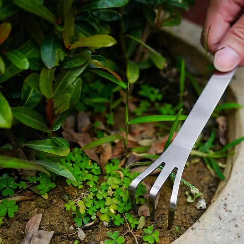 40JE 1/2Pcs Bonsai Rakes Stainless Steel Root Rakes for Plant and Soil Maintenance