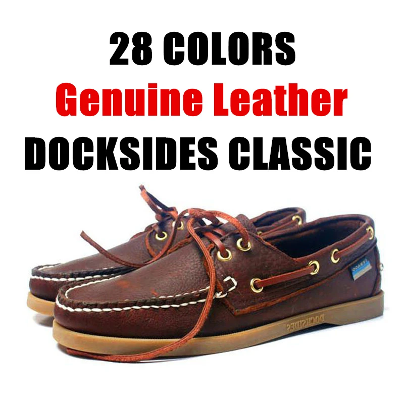 Mocasines de piel auténtica para hombre y mujer, náuticos clásicos a la moda, mocasines planos de marca, A051|Zapatos náuticos| - AliExpress