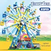 ZKZC City Friends MOC Rotating Ferris Wheel Building Blocks Electric Bricks with Light Toys for Children Christmas Gifts 5