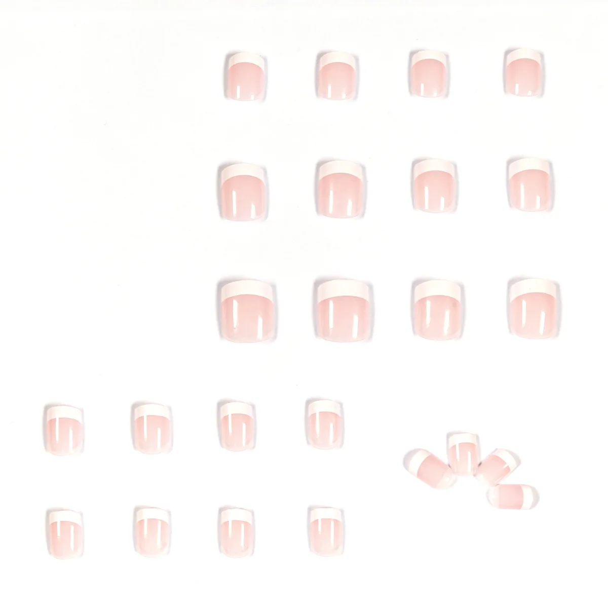 24 Pcs Flame French Design Pink Press-On Nails