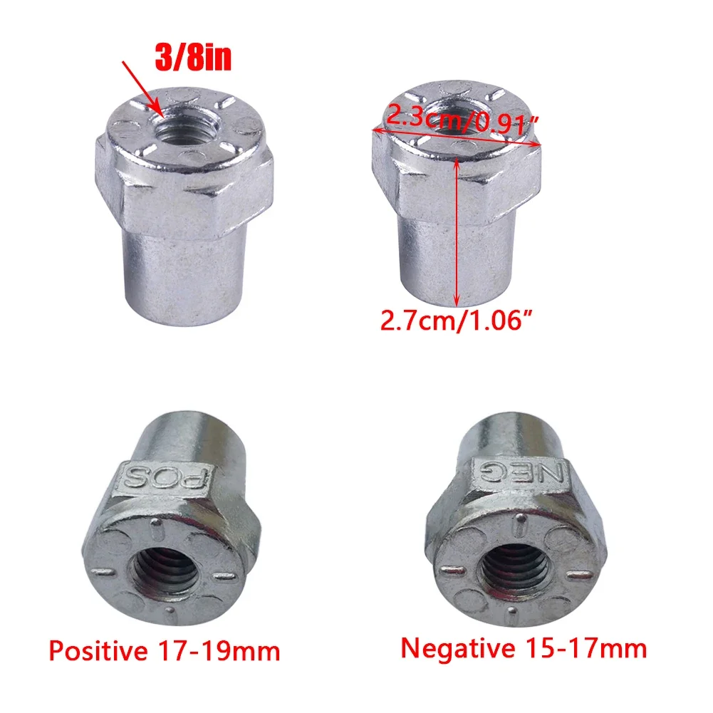 

2pcs Car Battery Terminal Car Alloy Positive+Negative Battery Top Post Terminal Adapter Converter 3/8 For Cars Boats