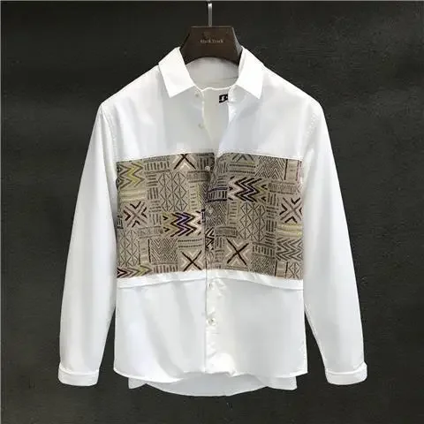 thumbnail image 1 of Camisa de hombre con gráfico de carga azul Camisas para hombre Trendyol Button Up Social Original Barata Marca I Asia Nuevo en Cool Normal Diseñador Xxl, 1 of 5