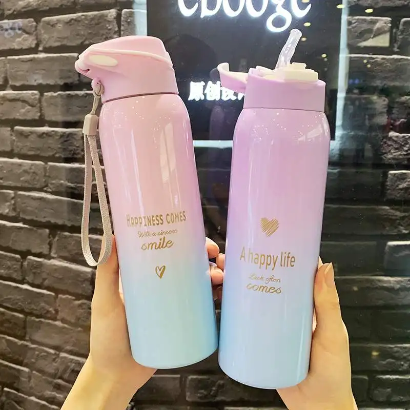 480ML Insulated Milk&Coffee Cup 18/8 Stainless Steel Thermos Straw Water Bottle Sports Vacuum Flask water bottle thermal mug stainless steel thermos bottle thermal water bottle stainless steel water bottle stainless steel cup stainless steel thermos cup stainless steel thermal container