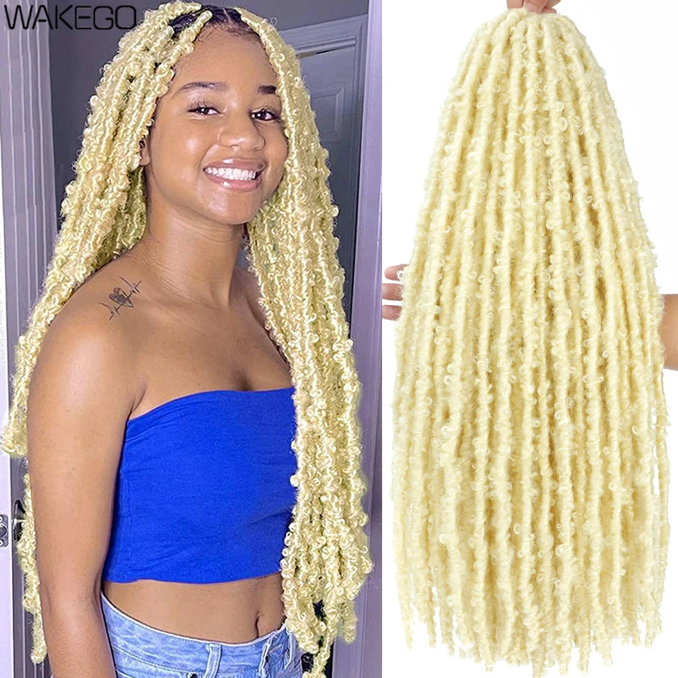 FauxLocksButterflyCrochetHairWhiteBlondeGoddessBraids