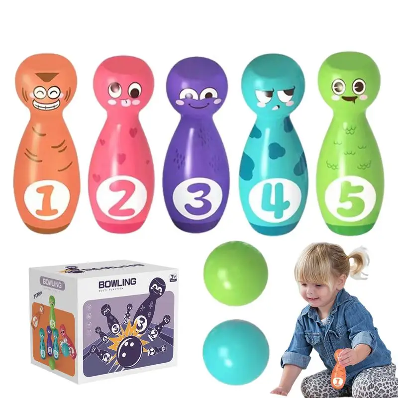 Bowling Set For Kids Cartoon Kids Bowling Set Toddler Toys With Number Prints Educational Learning Activities Interactive