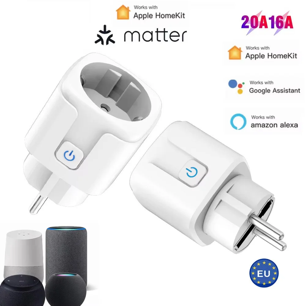 Smart Wi-Fi Socket with Timer and Power Monitoring, Matter-Enabled