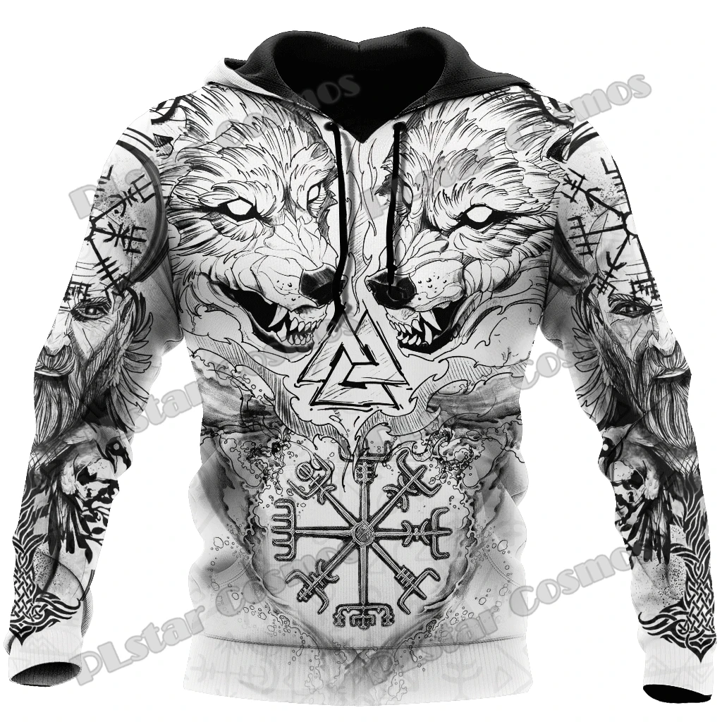

Wolf Tattoo Helm of Awe Runes 3D All Over Printed Fashion Men's Hoodies Autumn Streetwear Unisex Casual Hooded Pullover HW60