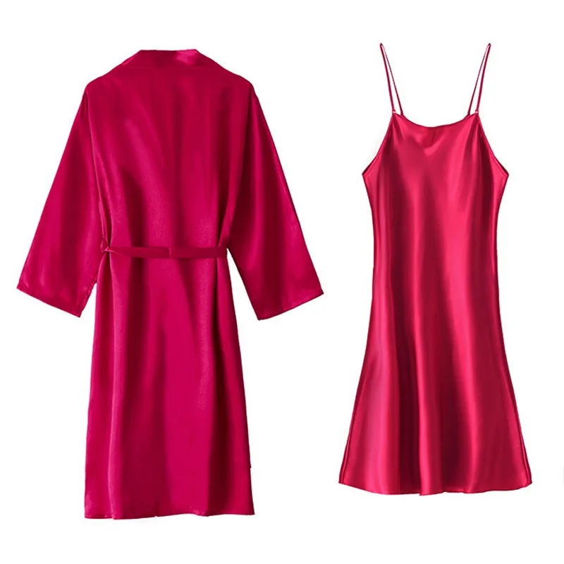 Summer Bathrobe Set Women Kimono Robe Lady Rayon Bath Gown Suit Yukata Nightgown Sleepwear Sleepshirts Pijama Size M-XXL