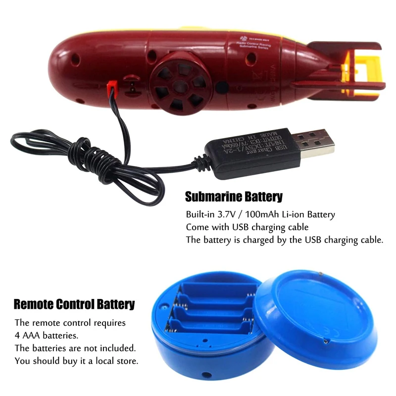 COOLBANK Mini RC Boat 6 Channel Remote Control Boat Ship Electric RC Submarine Toys Simulation RC Model Model Gift For Kids Boy 6