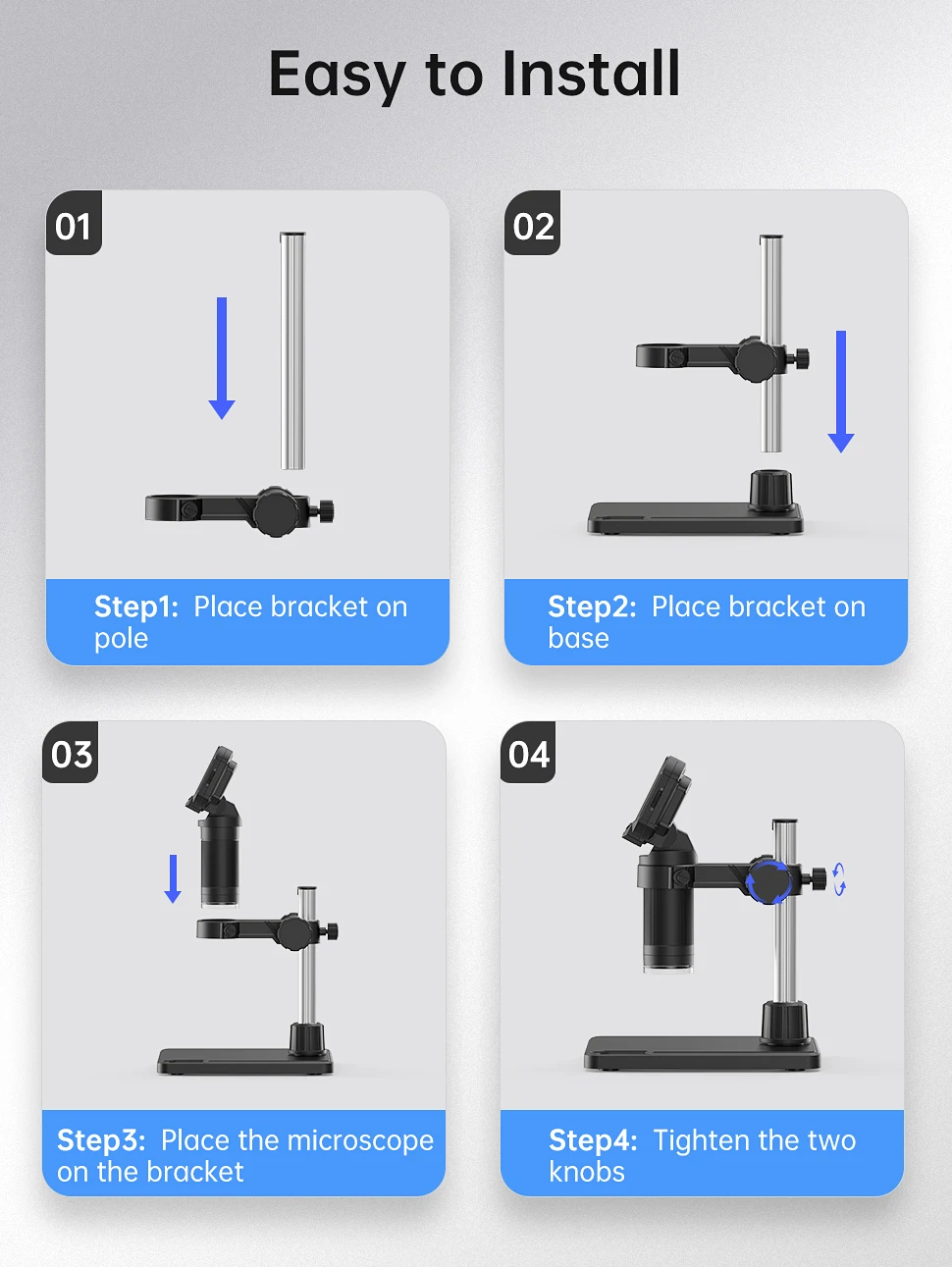 Digital Microscope 2.4inch USB Microscope for Electronic, Edcation, Repair, Coin