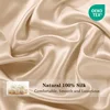 1PC Mulberry Silk Flat Sheet Luxury Smooth Bed Sheets Top Sheet Single Double King Queen Size Couple Bed Linen Soft Bedspreads 2