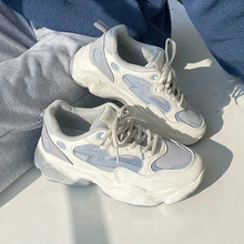 

Chunky Sneakers Women Breathable Mesh Casual Shoes Sneakers Tennis Female Shoes Platform Lace Up Women's Trainers New A1-87