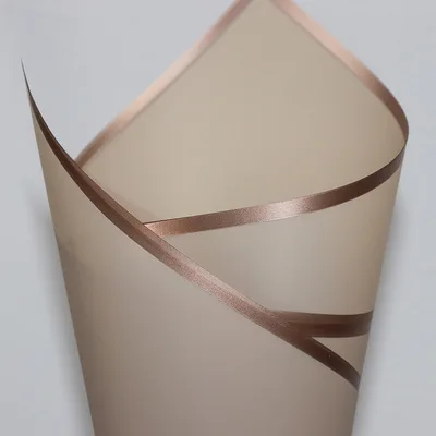 20pcs/lot Golden Border Rose Floral Wrapping Paper Korean Style Semitranparent Gift Wrap Florist Flower Bouquet Wrapping Paper Kahki