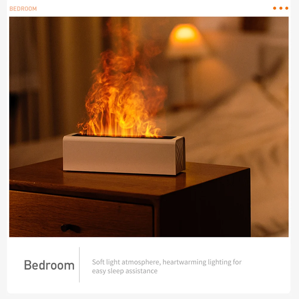 Flame Aroma Diffuser Indoor Air Humidifier Essential Oil Aromatherapy Diffuser with Auto-Off 1/3/5H Timer for Home Office Dorm