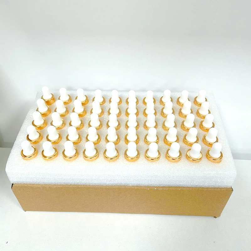 50개 1ml/2ml/3ml/5ml 박스형 투명 미니 유리 드로퍼 병, 에센셜 오일 샘플 휴대용 유리 아이드로퍼 포함