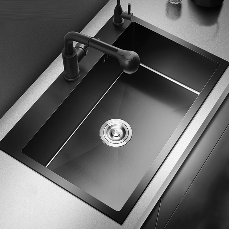 Dark Gray Kitchen Sink Deep Sink Single Bowl Deep Sink Handmade Above