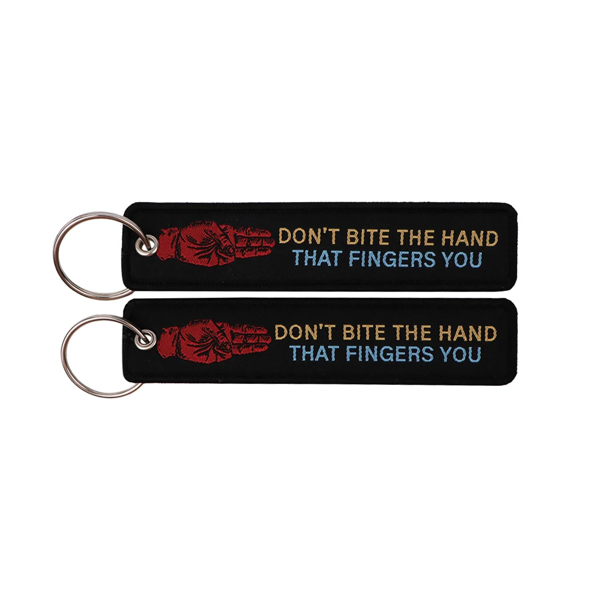 Humorous Embroidered Keychain - Key Ring Holder Accessory and Gift