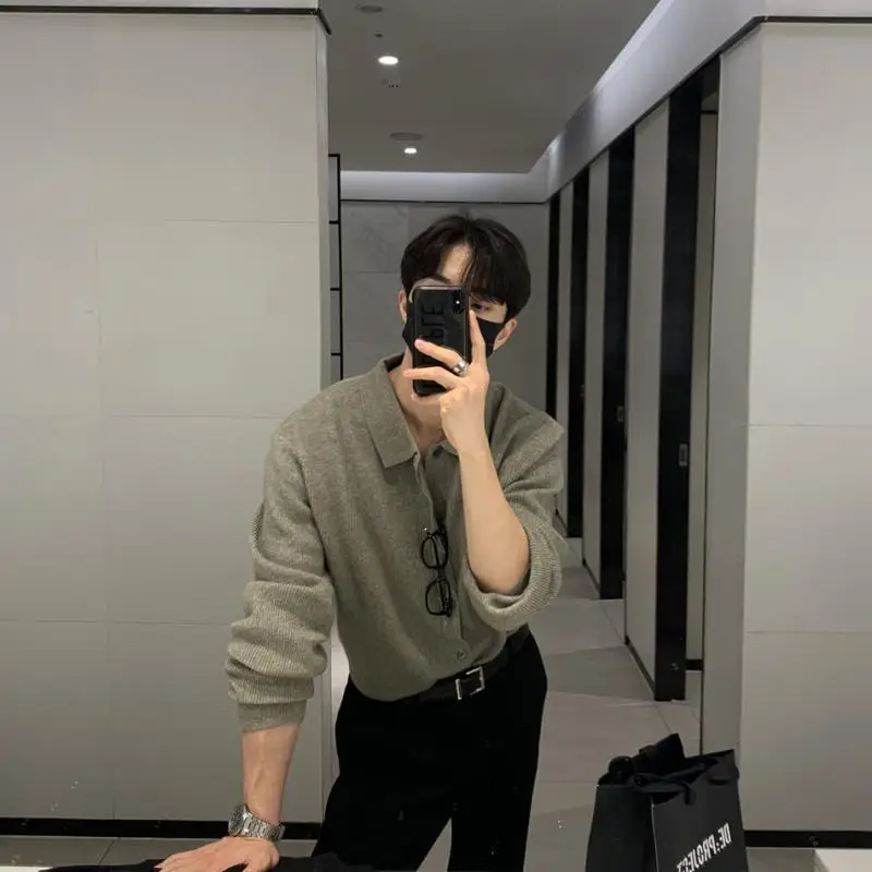 Knitted Cardigan Autumn Winter KPOP Fashion Long Sleeve Sweater