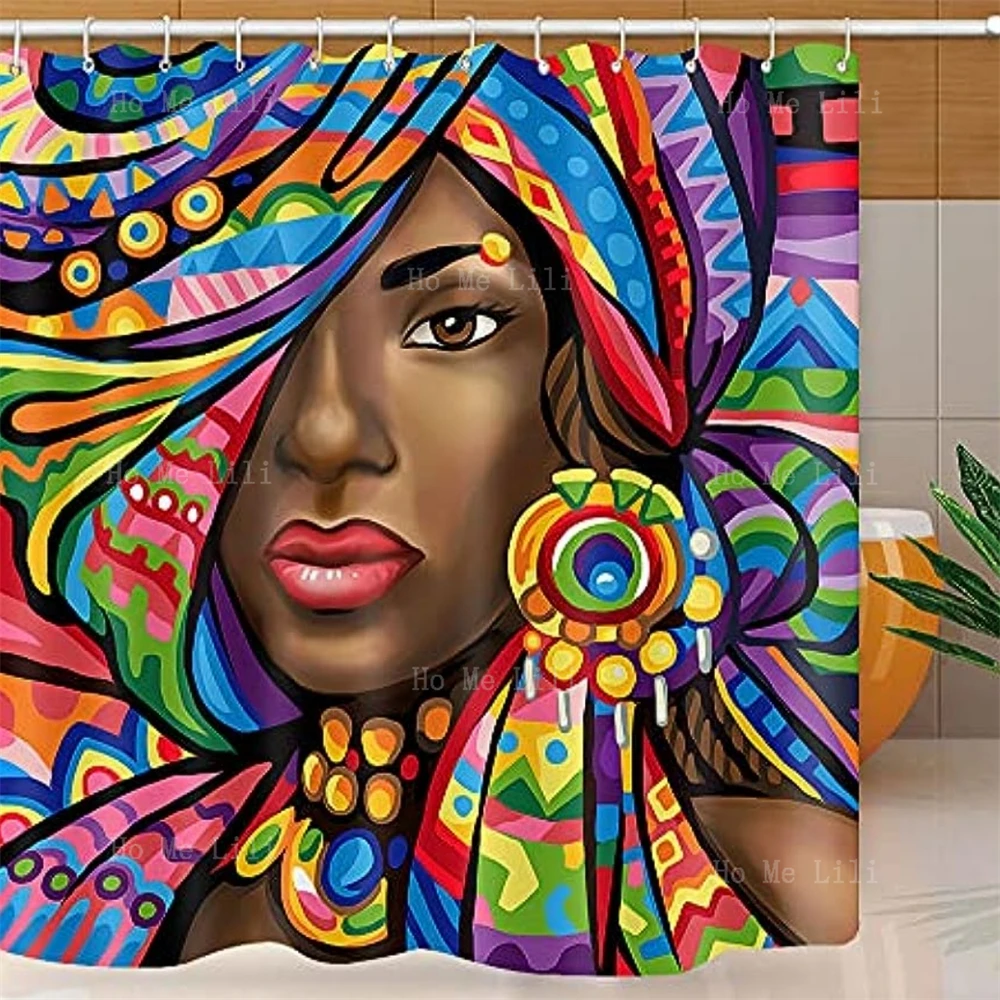 

Африканский Американский красивый наряд для красивых девушек, занавеска для душа, водонепроницаемый тканевый Декор для ванной комнаты