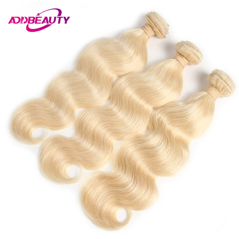 

3pcs Body Wave Human Hair Bundle Addbeauty Brazilian Honey Blonde Virgin Remy Human Hair Weave Double Drawn Hair Extension 613#