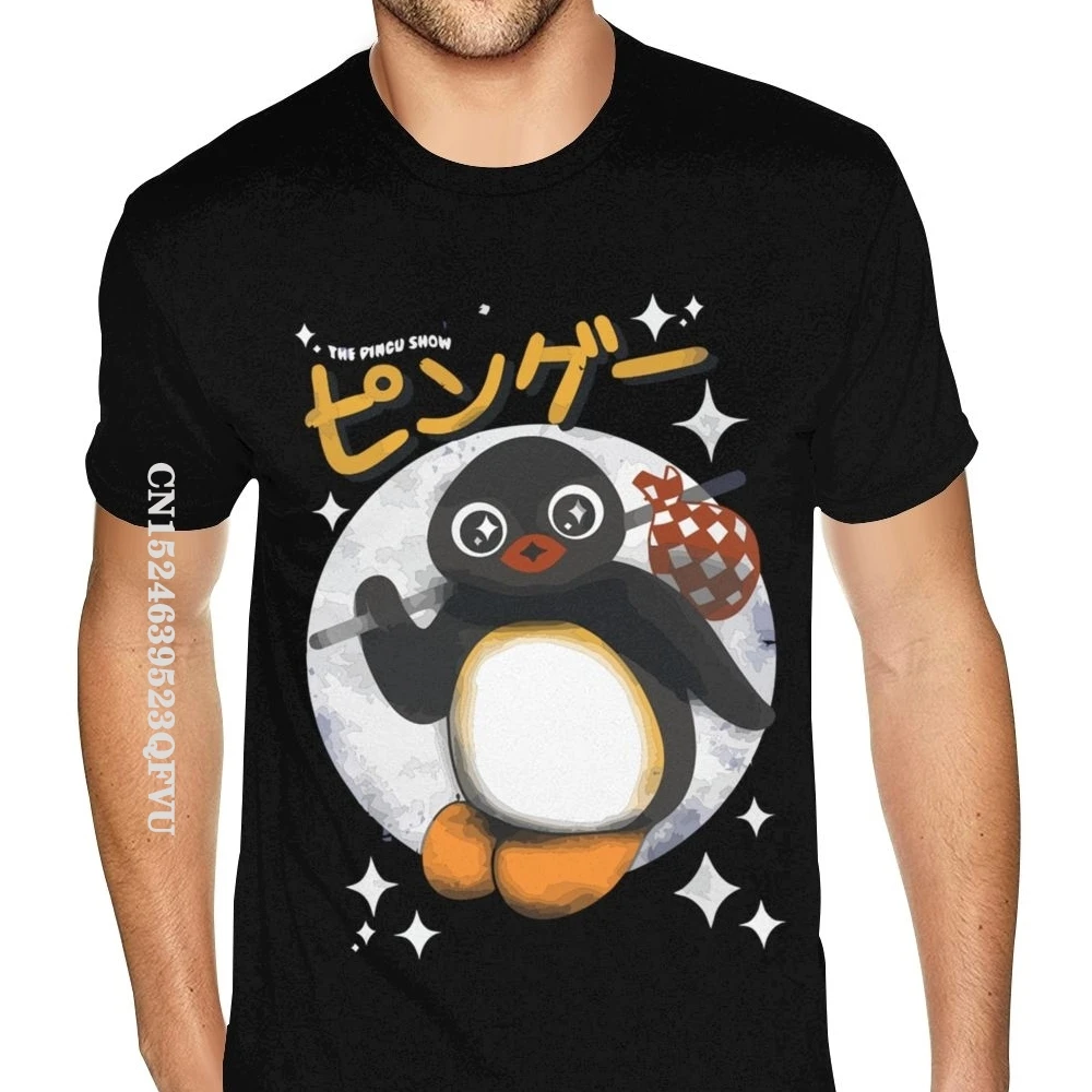 Custom The Pingu Show Tshirt Magliette Oversize Harajuku Camicia Nera Di Piccole Dimensioni Da Uomo Di San Valentino Stile Gotico All'Ingrosso Persona