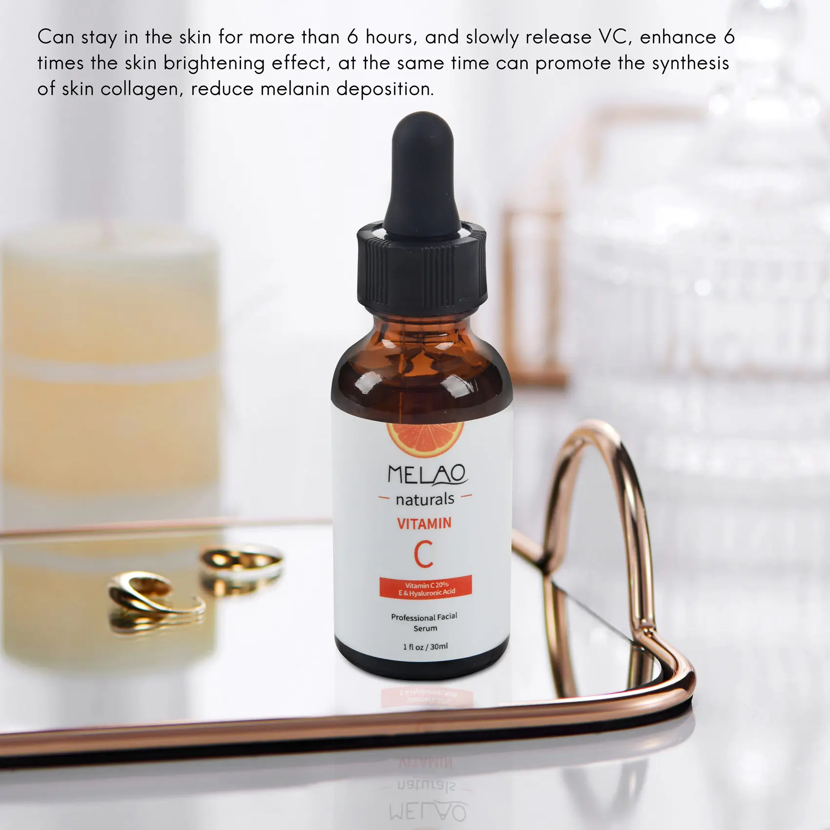 MELAO Natural Vitamin C Serum for Face Organic Anti-Aging Topical Facial Serum, 20% Vitamin C + E 30ML 3