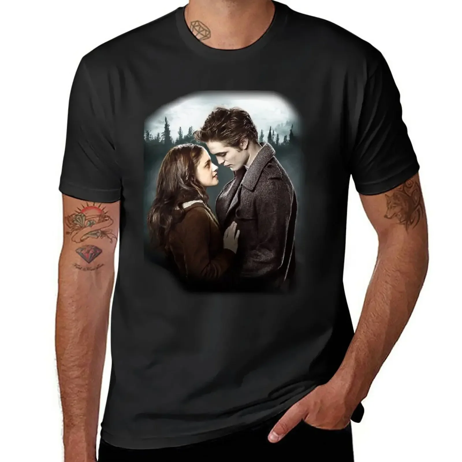 

Bella and Edward T-Shirt anime oversized hippie clothes men workout shirt