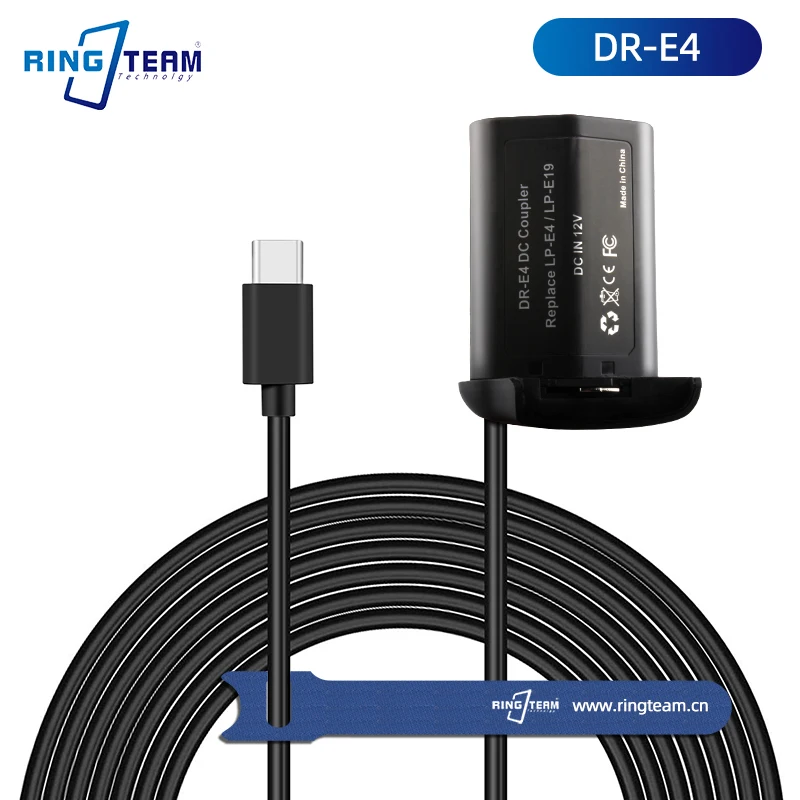 Adattatore Pd Type-C A Lp-E4 Lp-E19 Batteria Fittizia Dr-E4 Accoppiatore Cc Per Canon 1Dx Mark 2 1Ds Mark 3 1D Mark3 Eos R3