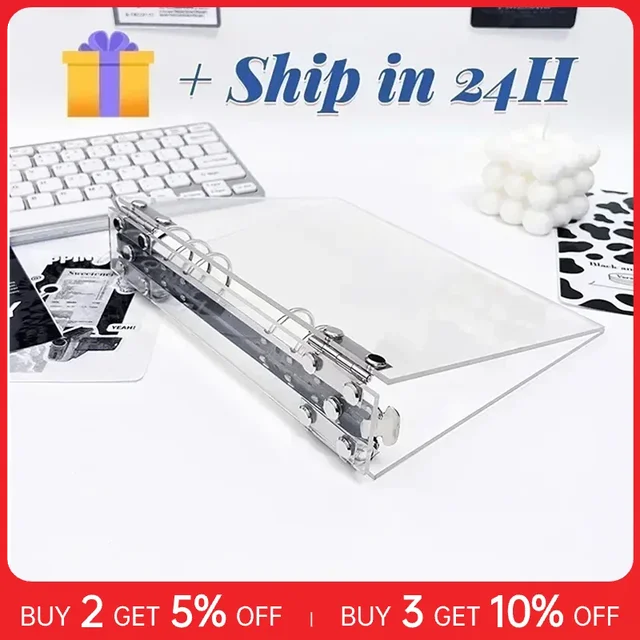 A5 Acrylic Transparent Photo Card Binder, DIY Detachable Binder, Loose-leaf Photo Album, 6 Hole Acrylic Album Kpop Binder 1