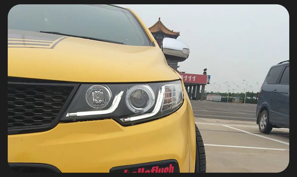 AKD Head Lamp for Kia Forte LED Headlight 2009-2015 Headlights Kia Forte DRL Turn Signal High Beam Angel Eye Projector